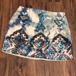Express sequin skirt